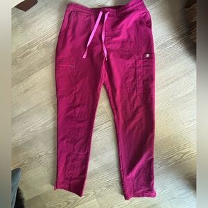Figs Dark Magenta Scrub Pants